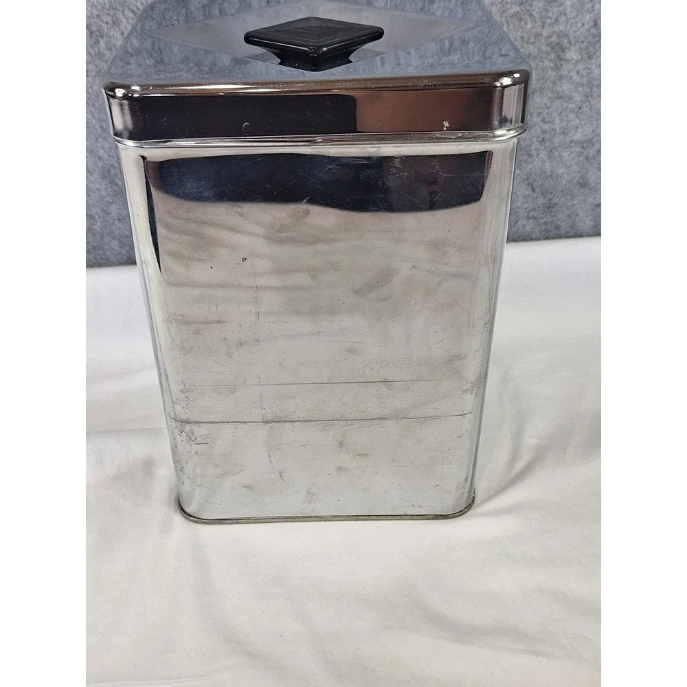 Vintage Masterware Canette Chrome Sugar Canister Mid Century Modern Kitchen Tin